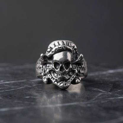 Crossbones Skull & Serpent Sculpted Ring