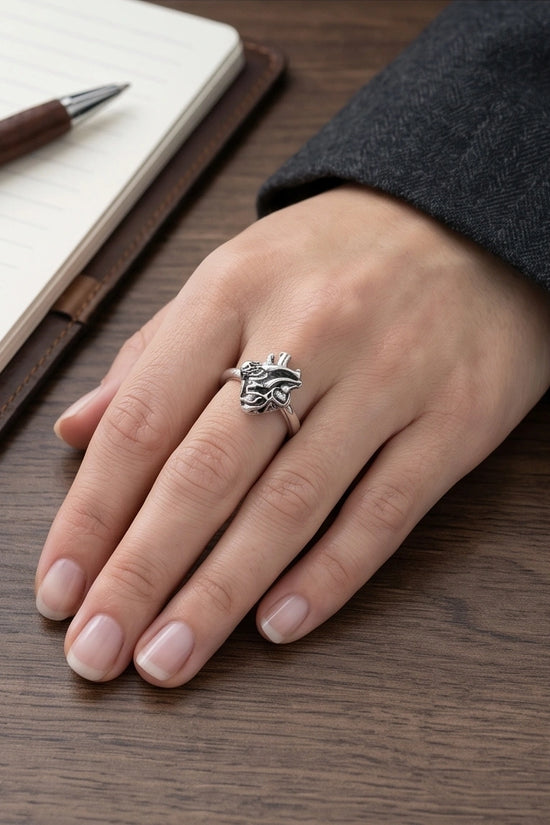 Gothic Sterling Silver Anatomical Heart Ring