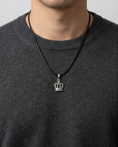 Silver Crown Pendant Necklace