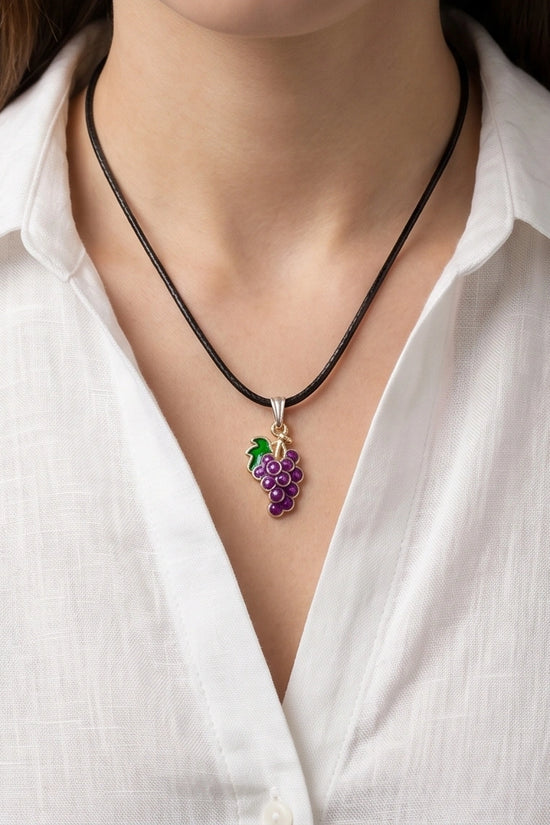 Luscious Purple Grape Cluster Pendant