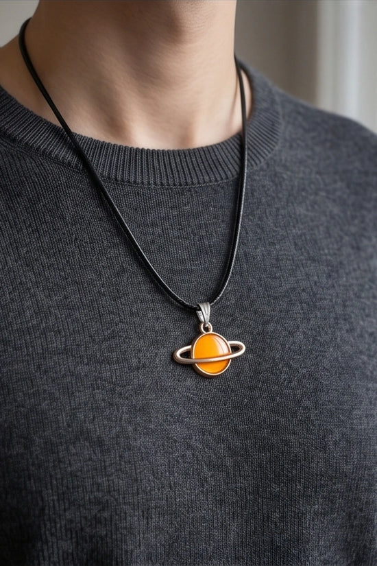 Cosmic Saturn Planet Pendant