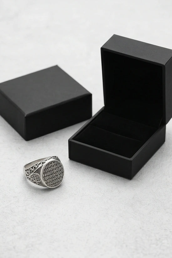Vintage Sterling Silver Woven Basketweave Signet Ring