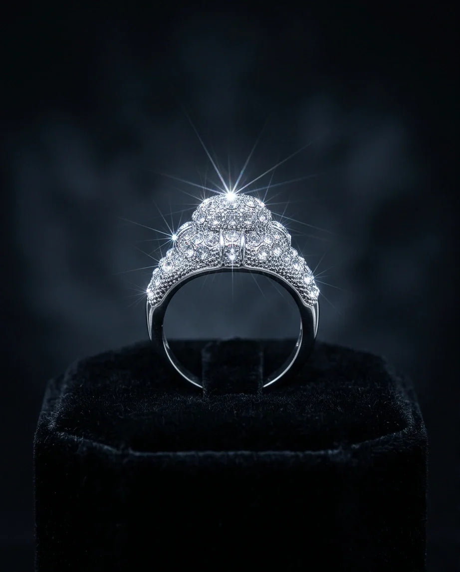 Sovereign Diamond Pave Dome Ring