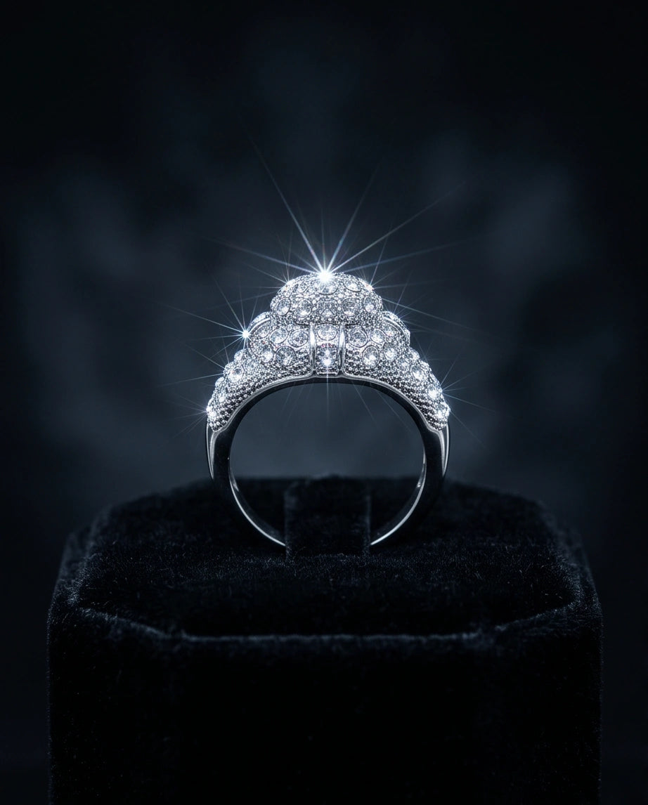 Sovereign Diamond Pave Dome Ring