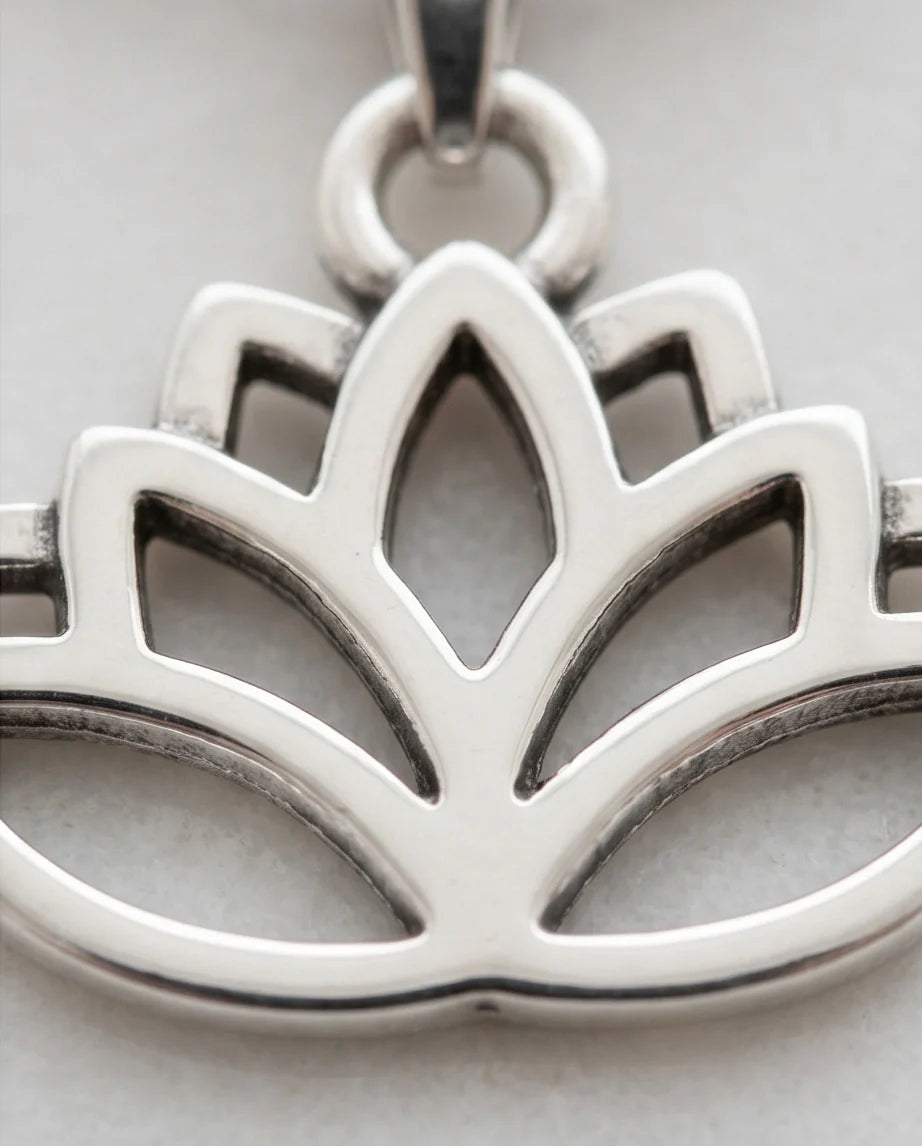 The Pure Spirit: Half-Bloom Minimalist Lotus Pendant Necklace