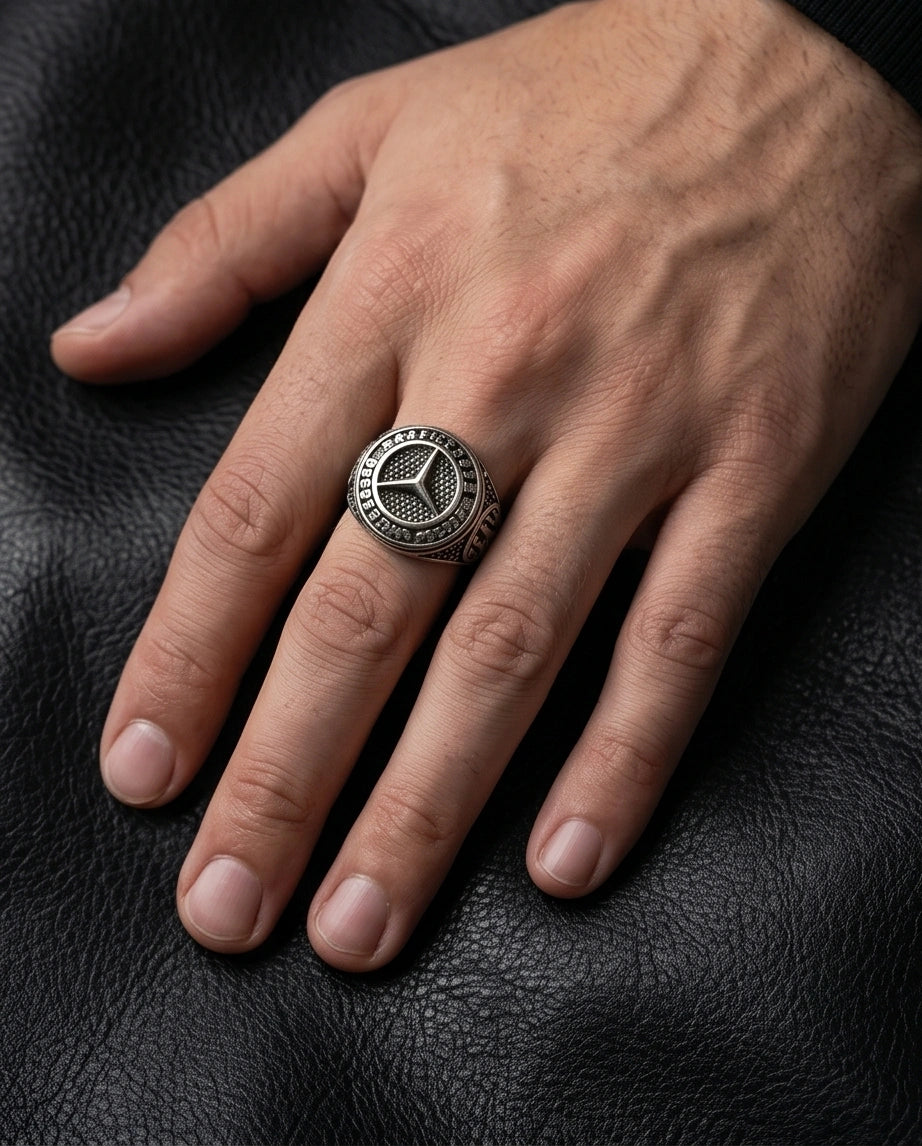 Vintage Silver Mercedes-Benz Signet Ring