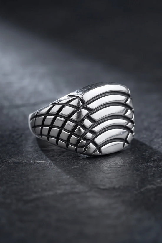Vintage Sterling Silver Celtic Armor Wing Signet Ring