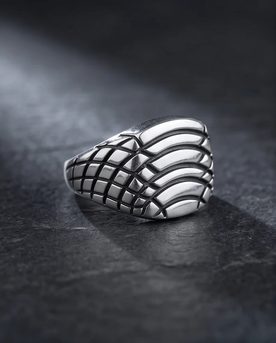 Vintage Sterling Silver Celtic Armor Wing Signet Ring