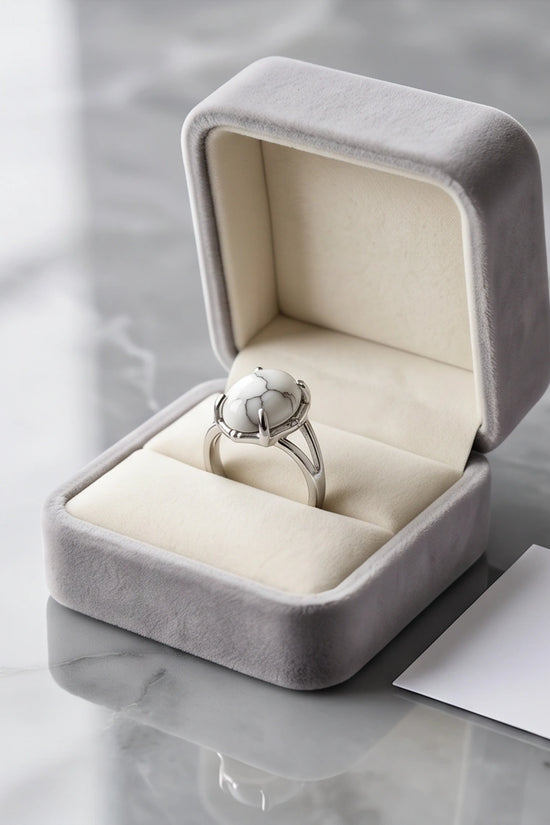 White Canyon Howlite Statement Ring