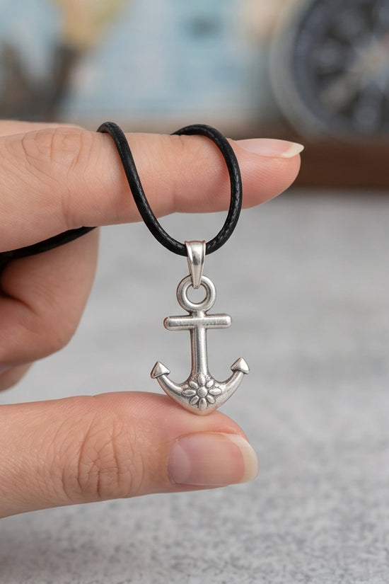 The Sunken Bloom: Vintage Anchor & Sunflower Pendant Necklace
