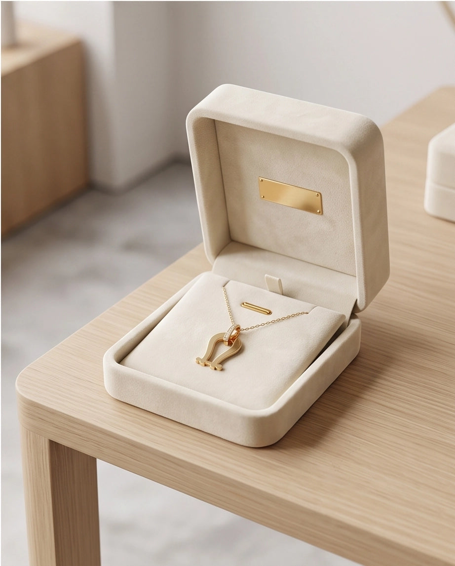 Gold Diamond-Cut Clover Pendant Necklace