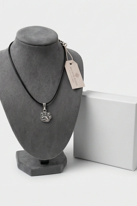 Silver Animal Paw Print Necklace