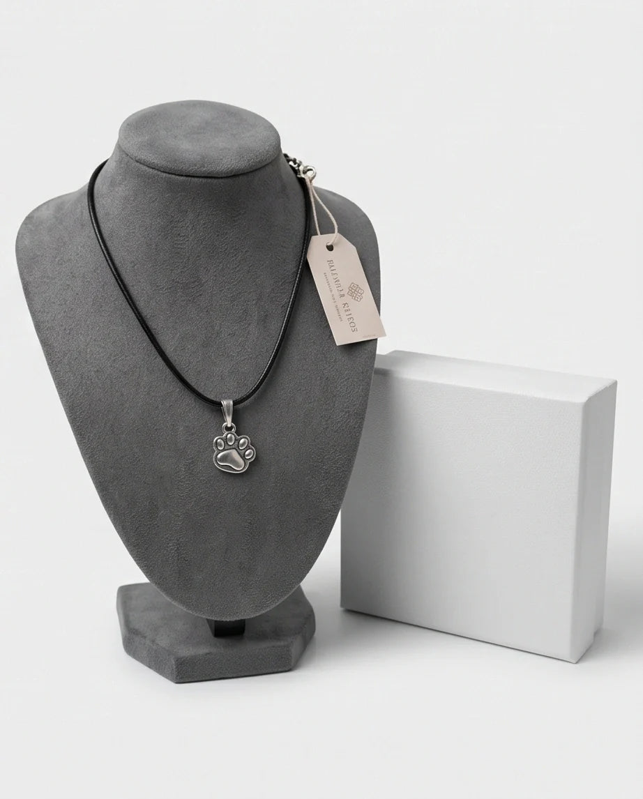 Silver Animal Paw Print Necklace
