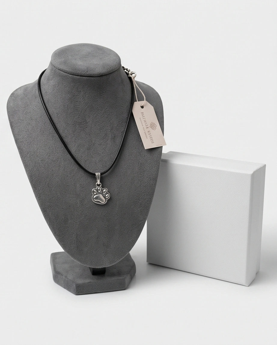 Silver Animal Paw Print Necklace