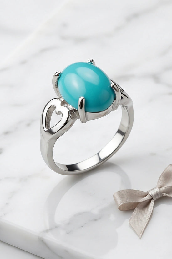 Celestial Heart Azure Turquoise Ring