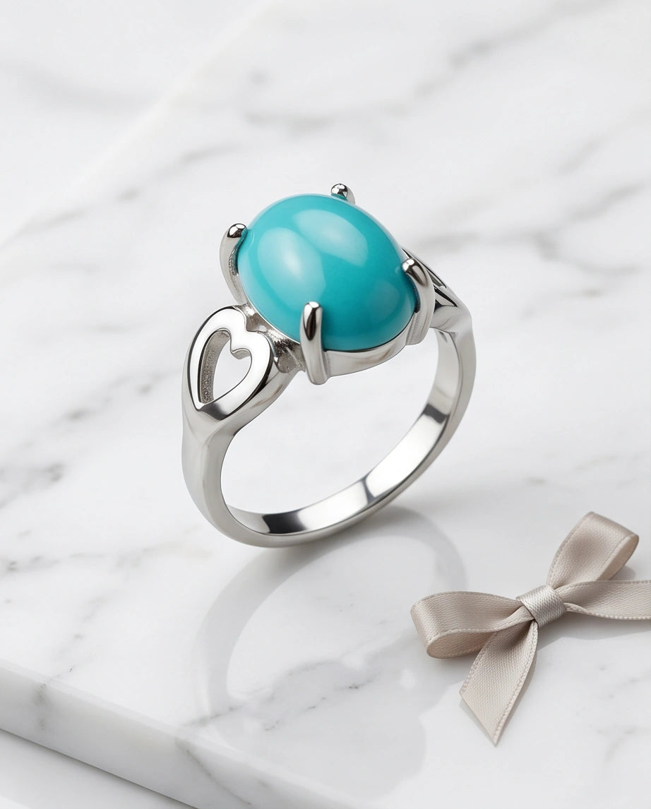 Celestial Heart Azure Turquoise Ring