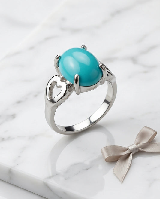 Celestial Heart Azure Turquoise Ring