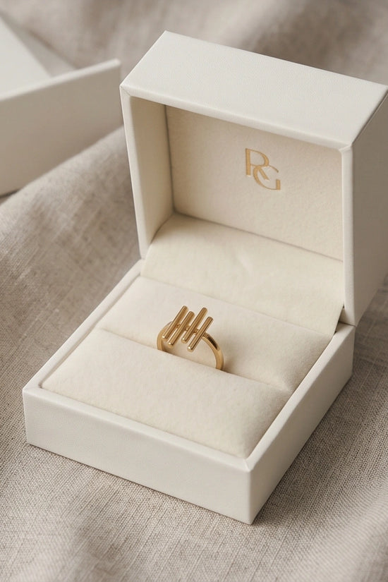 Golden Minimalist Pillar Ring