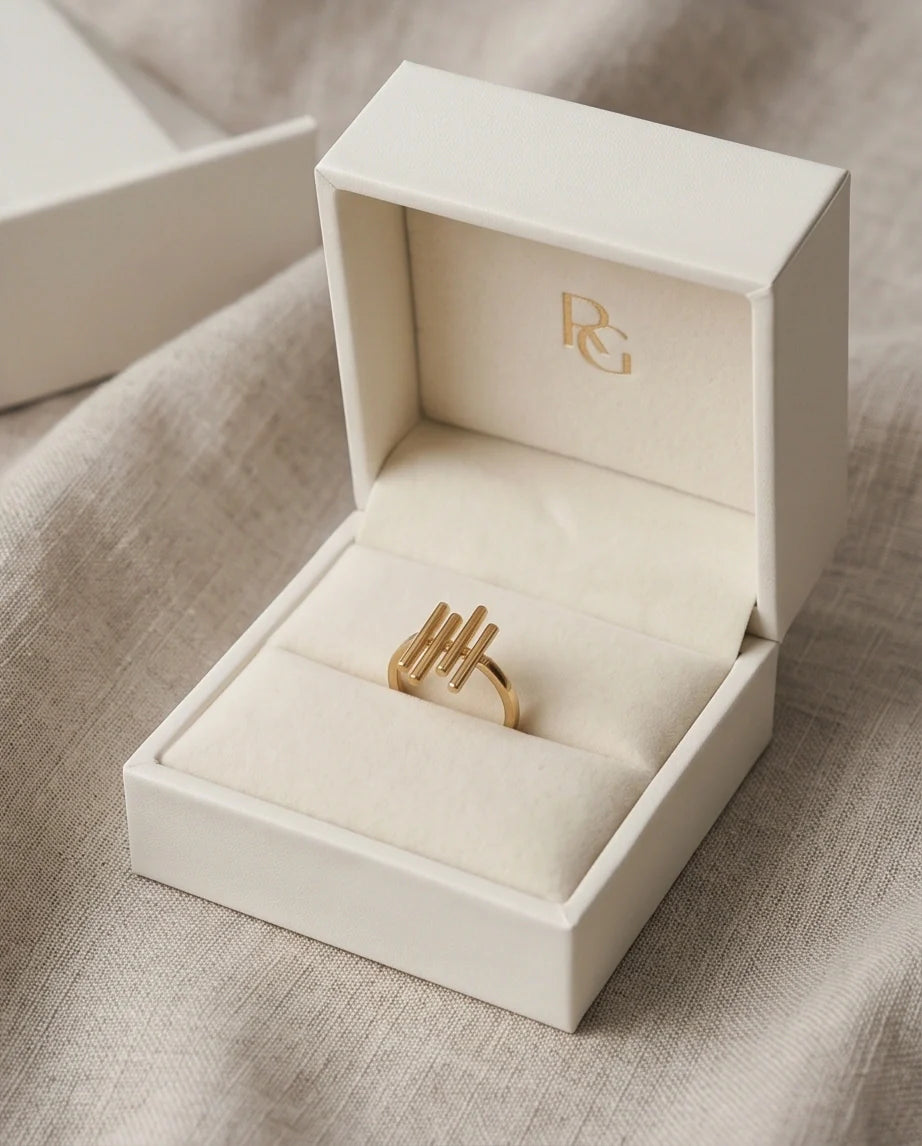 Golden Minimalist Pillar Ring