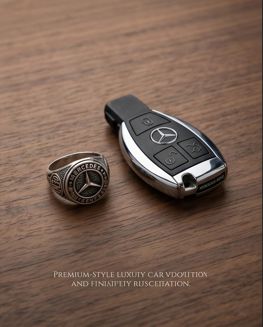 Vintage Silver Mercedes-Benz Signet Ring