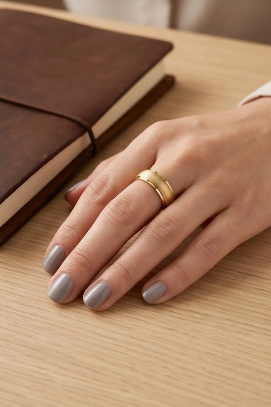 Classic Brushed Gold Band Ring