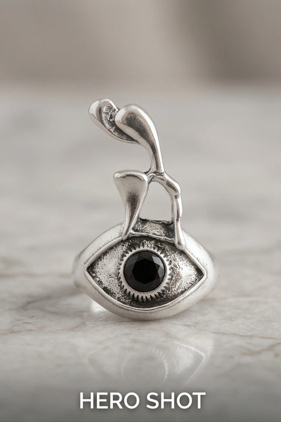 Gothic Evil Eye Abstract Figural Ring