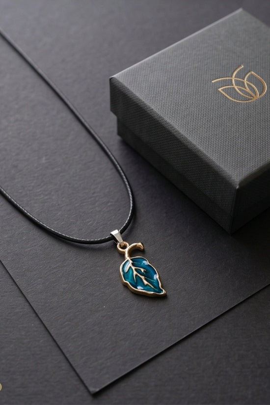 Cyan Leaf Botanical Pendant