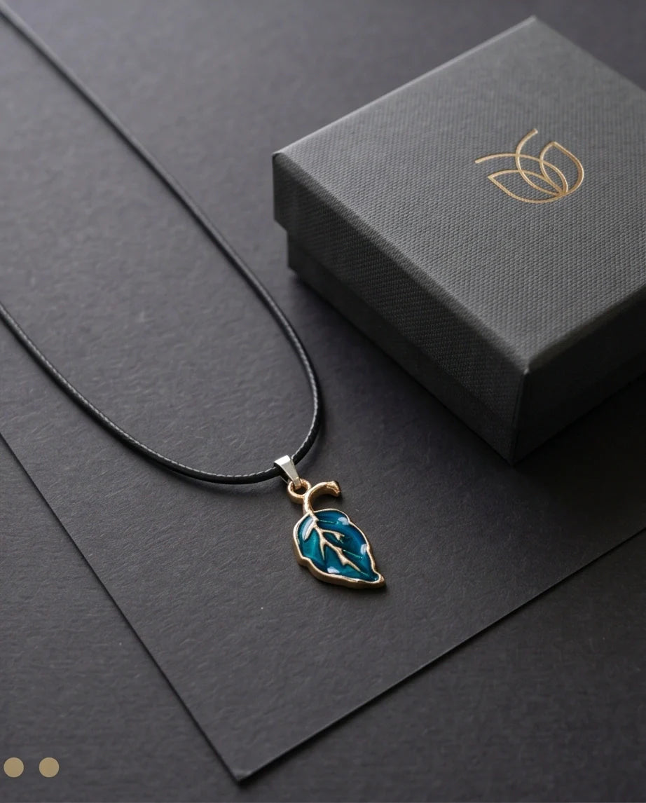Cyan Leaf Botanical Pendant