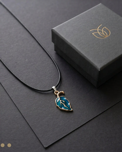Cyan Leaf Botanical Pendant