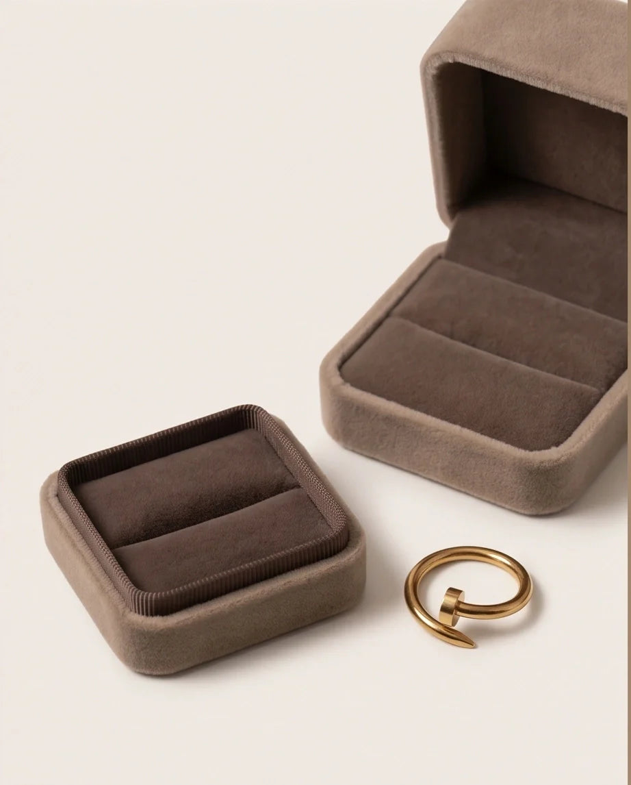 Golden Minimalist Nail Wrap Ring