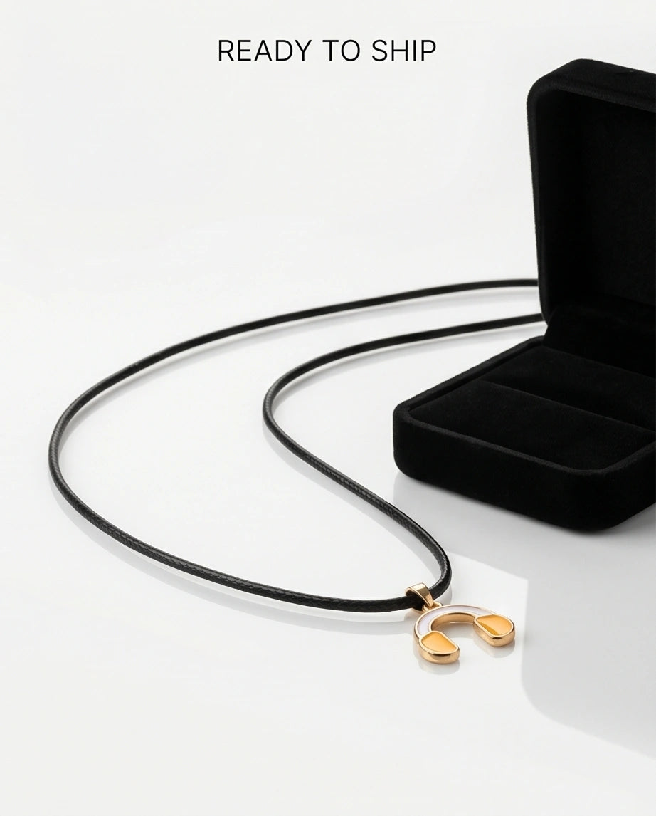 Gold and Yellow Headphones Necklace