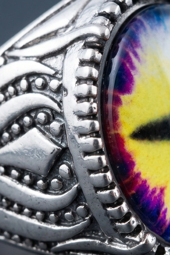 Vintage Sterling Silver Prism Dragon's Eye Ring