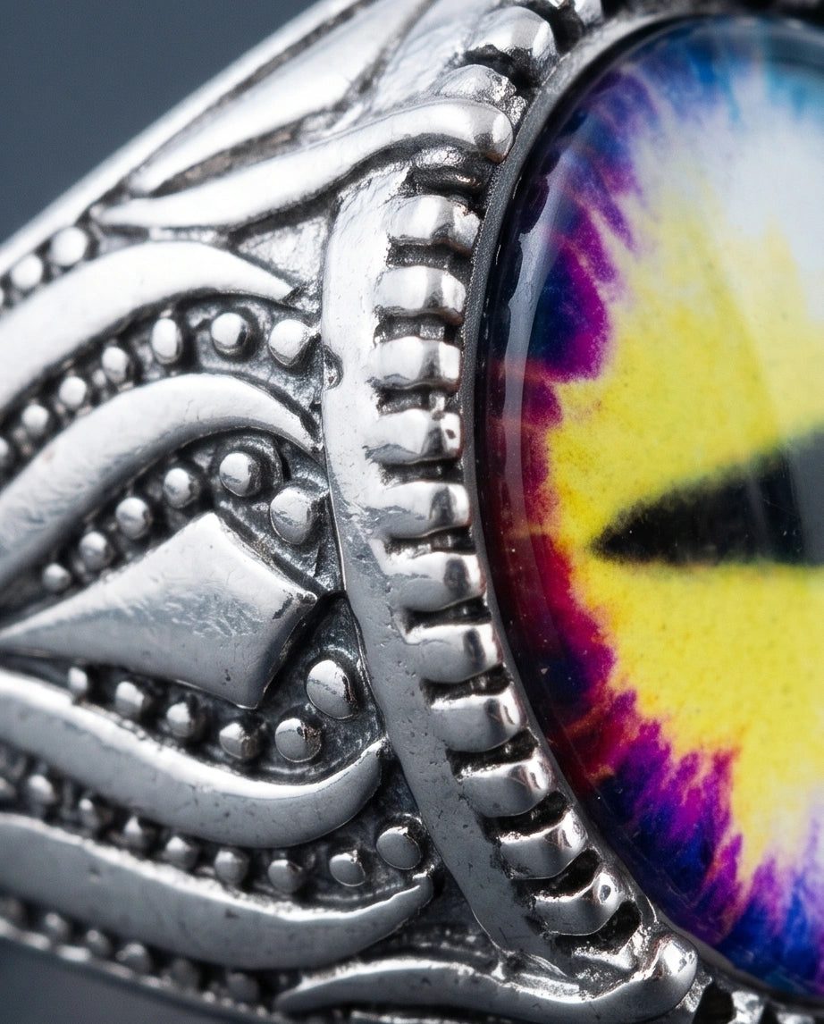 Vintage Sterling Silver Prism Dragon's Eye Ring