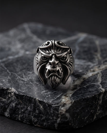 Celestial Sunburst Guardian Lion Ring