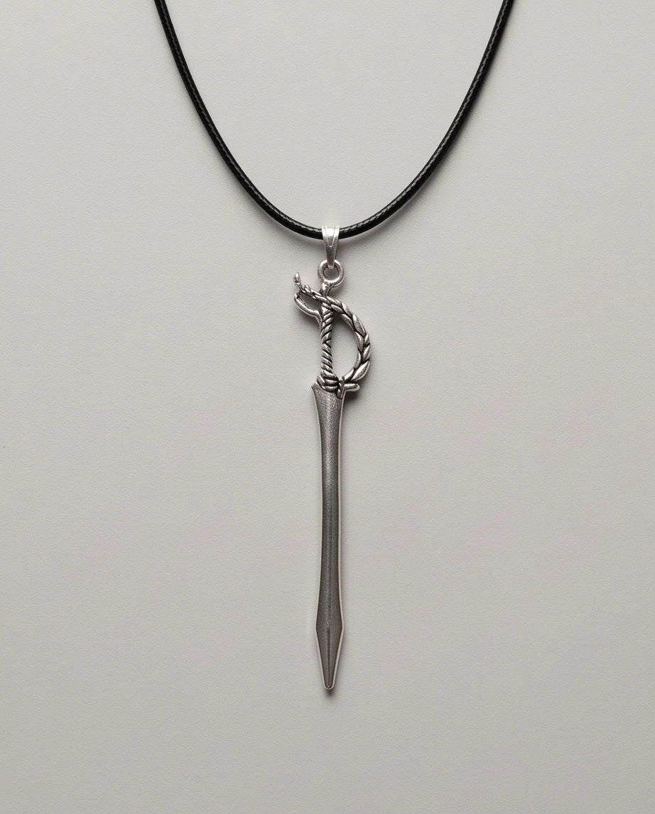 Silver Saber Pendant Necklace
