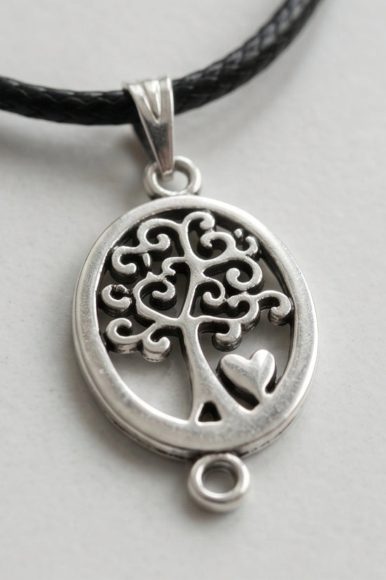 The Loving Roots: Whimsical Tree of Life & Heart Pendant Necklace