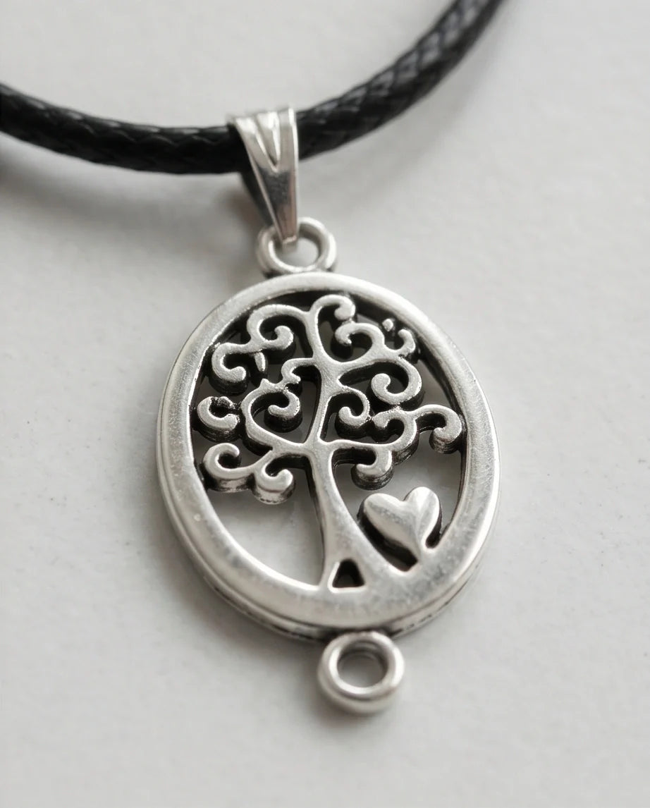 The Loving Roots: Whimsical Tree of Life & Heart Pendant Necklace