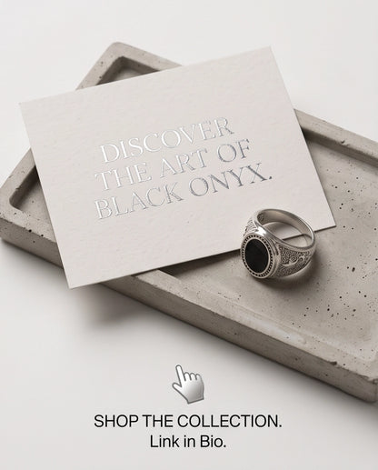 Celestial Oval Cabochon Starry-Night Stippled Silver Ring