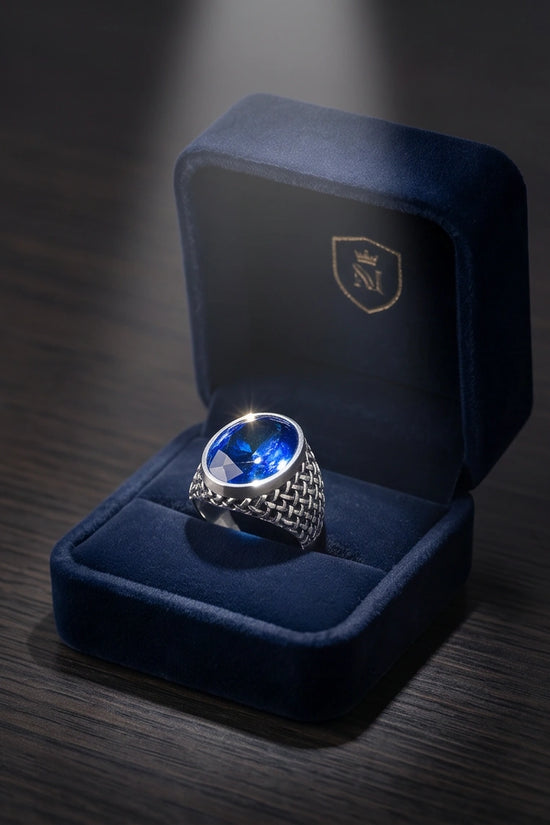 Imperial Sapphire Mesh Signet Ring