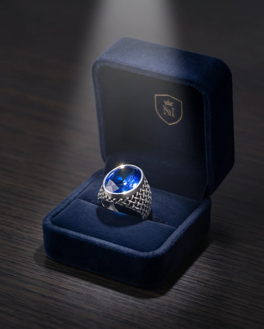 Imperial Sapphire Mesh Signet Ring