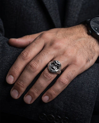 Hooded Reaper Sculpted Signet Ring