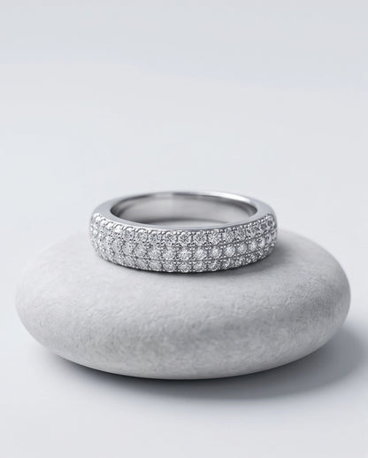 Multi-Row Pavé Curved Dome Band