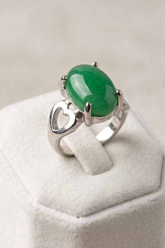 Imperial Heart Green Jade Ring