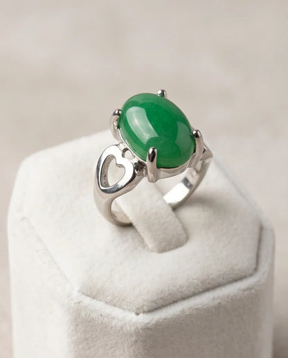 Imperial Heart Green Jade Ring