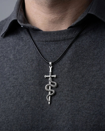 The Jormungandr Serpent Sword Necklace