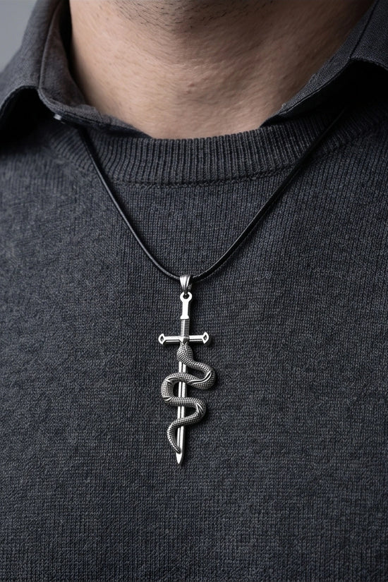 The Jormungandr Serpent Sword Necklace