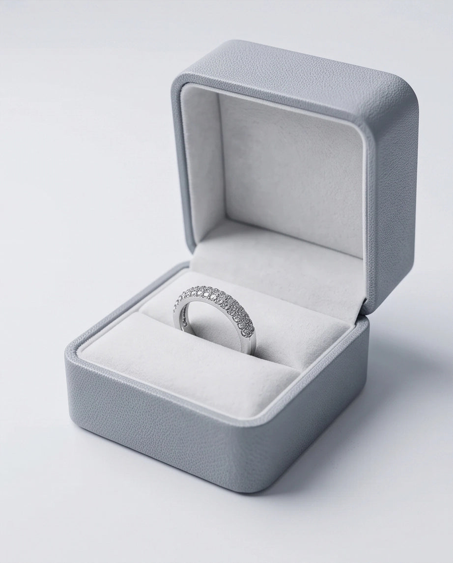 Multi-Row Pavé Curved Dome Band