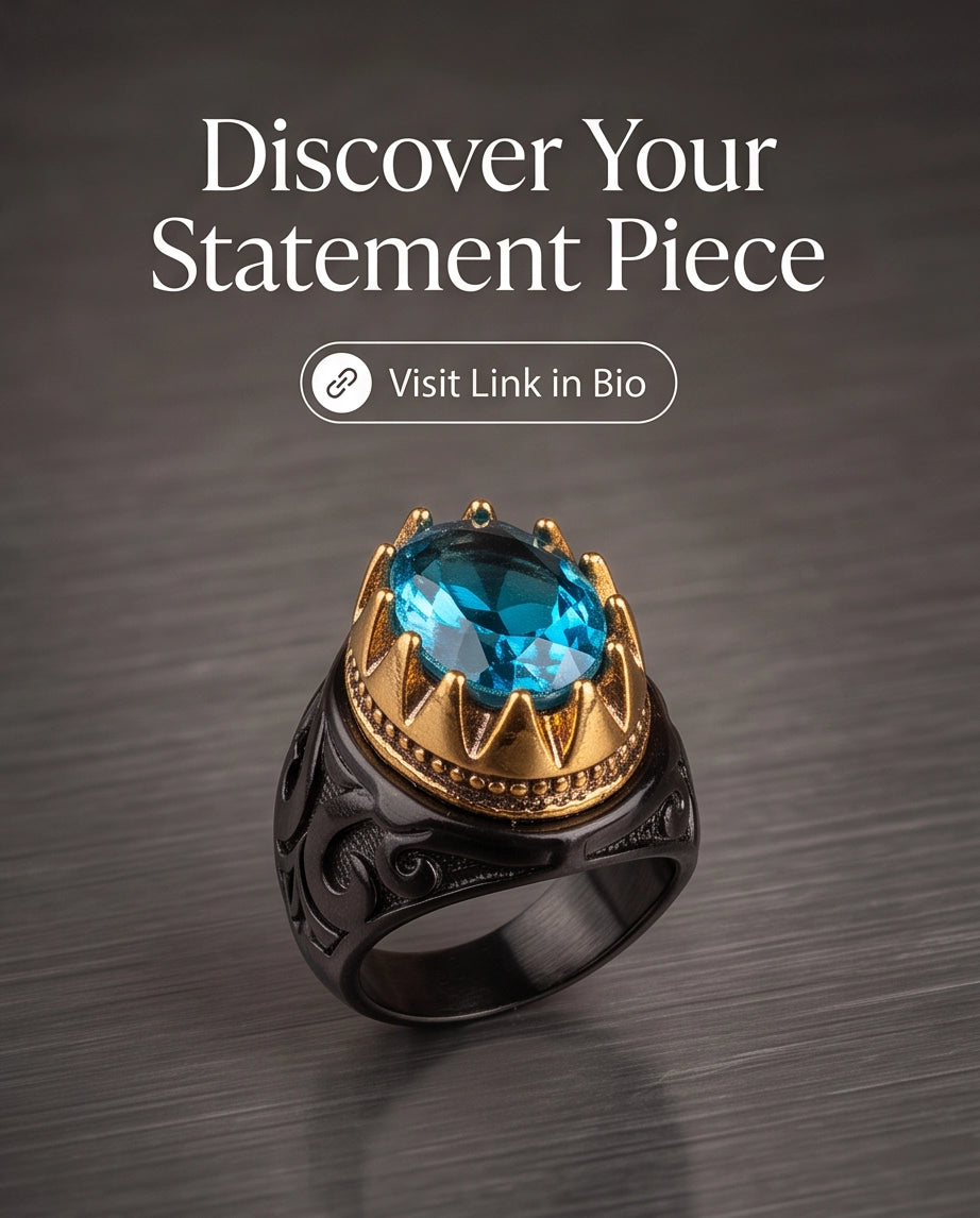 Celestial Aquamarine Sunburst Signet Ring