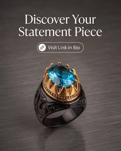 Celestial Aquamarine Sunburst Signet Ring