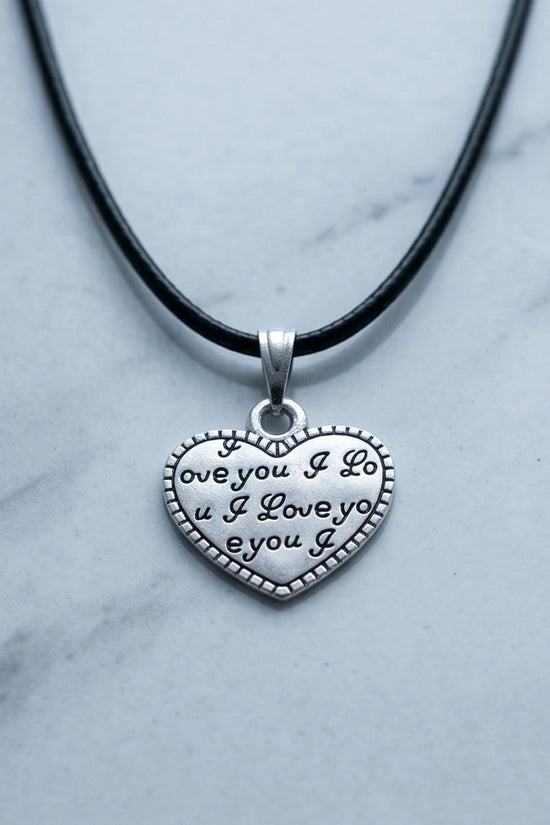 The Sweet Confession: Engraved Heart "I Love You" Pendant Necklace